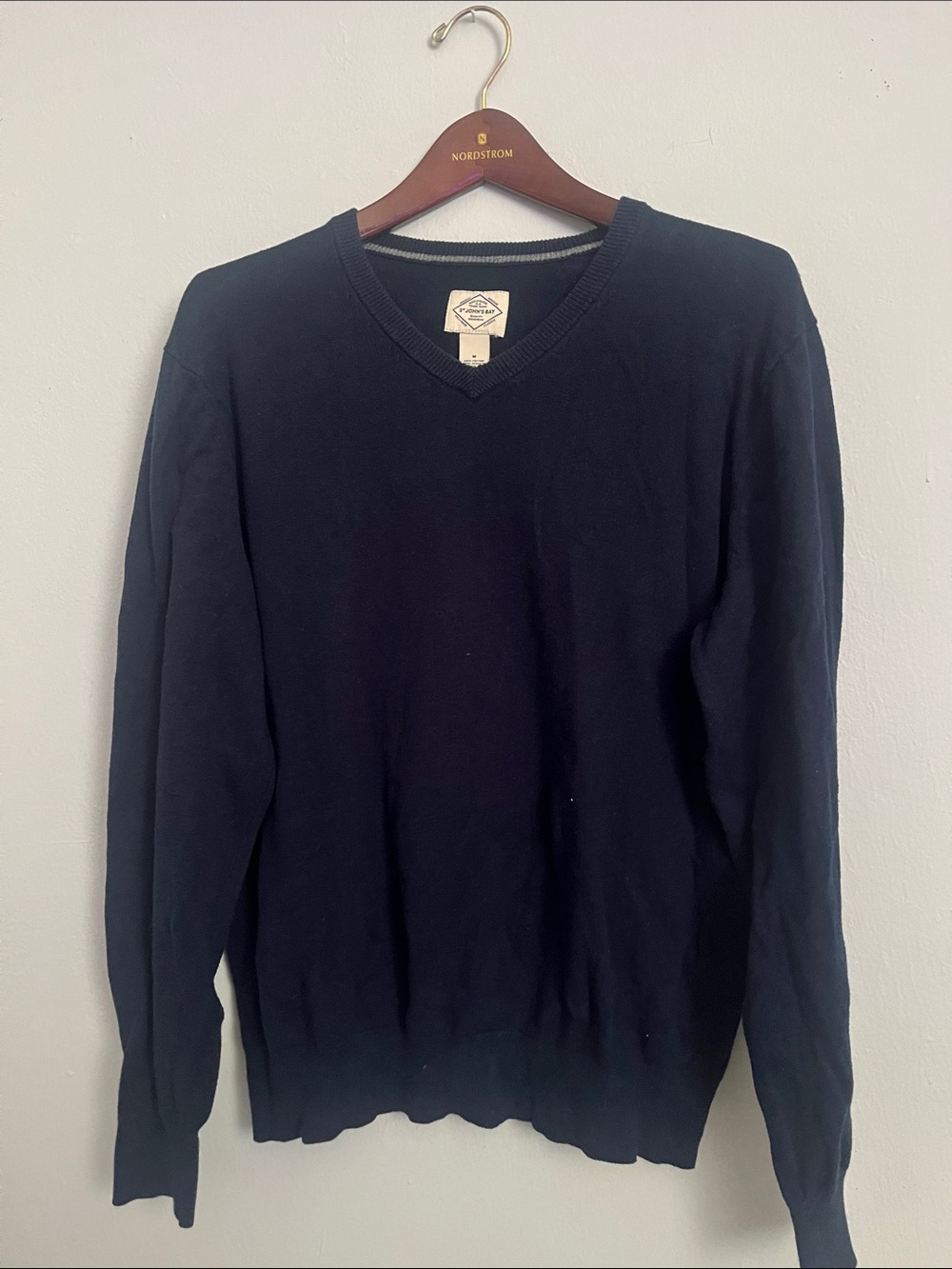 St. John's Bay Men's Navy V-Neck Sweater